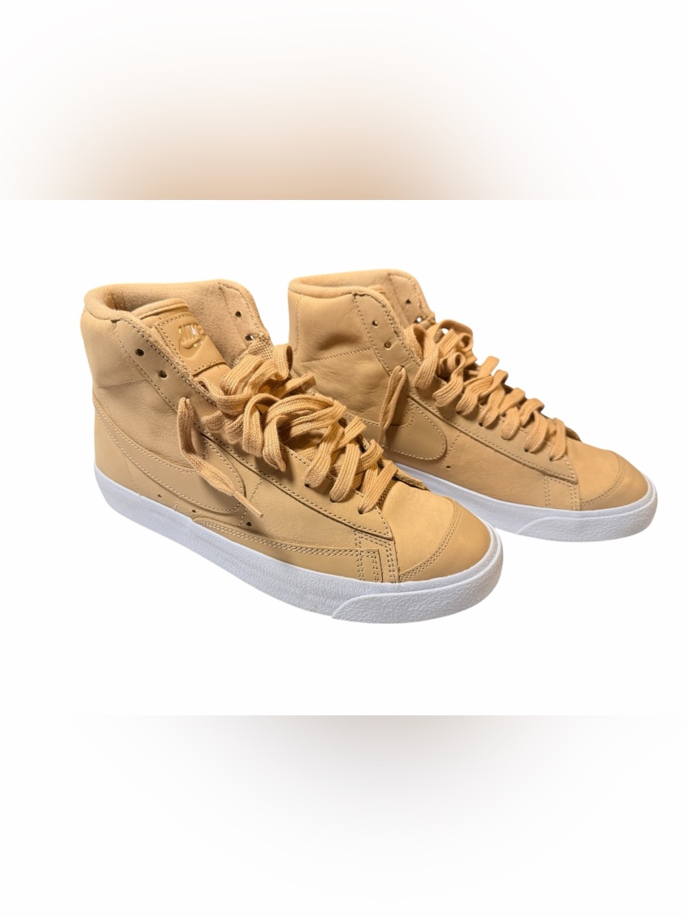 Nike High-Top Sneakers in Tan and White